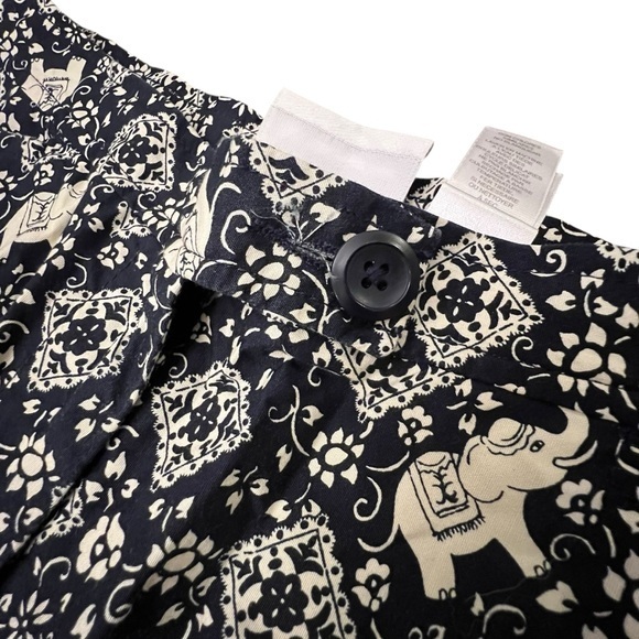 WOMEN'S LIZ CLAIBORNE TABITHA‎ Elephant Novelty Size 12 Wide Leg Cotton Pockets - Picture 5 of 16